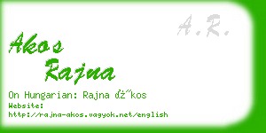 akos rajna business card